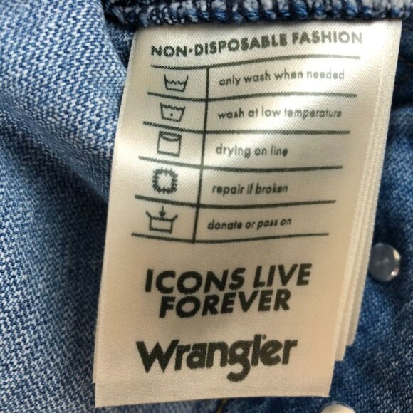 Wrangler Icons Denim Jacket Womens Medium Blue Medium Wash Y2K Casual 124WJ - Picture 4 of 16
